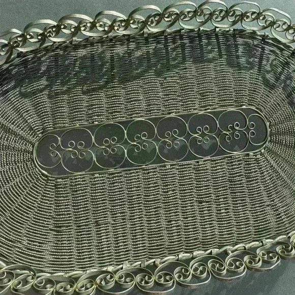 Vintage ornate handmade silver  plate filigree basket - Picture 2 of 3
